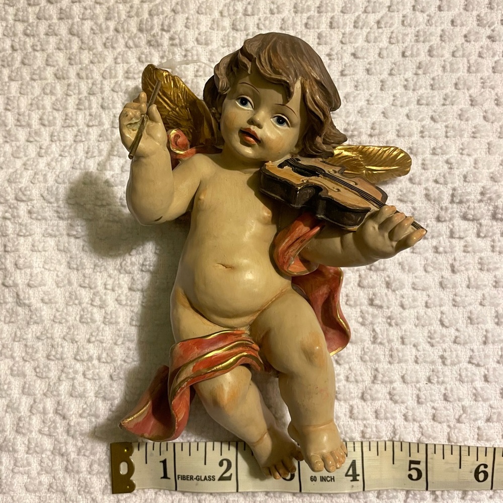 Santini Cherubic Angel Wall Decor with Violin - Picture 7 of 8